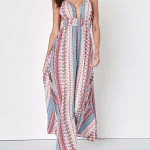 Elegant Multicolor Maxi Dress